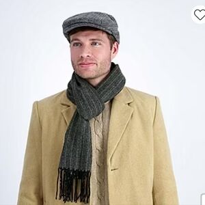 Dockers Charcoal Herringbone Scarf and Cap Set